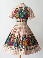 Load image into Gallery viewer, 1950s - MONTI, Italy - Adorable Novelty Cotton Dress - W24.5 (62cm)
