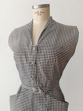 Load image into Gallery viewer, 1940s 1950s - Stunning Black &amp; White Vichy Cotton Dress - W27.5 (70cm)
