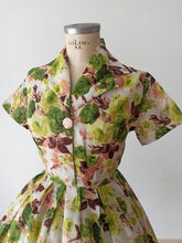 Load image into Gallery viewer, 1950s 1960s - FRANCE - Exquisite Roseprint Satin Dress - W28.5 (72cm)

