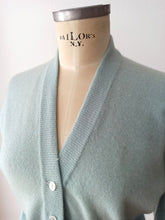 Load image into Gallery viewer, 1950s - DALTON, USA - Turquoise Cashmere Cardigan
