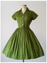 Load image into Gallery viewer, 1950s - D'ALLAIRD'S, Canada - Glorious Moss Green Dress - W27 (68cm)
