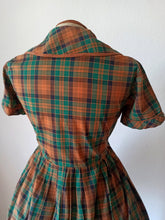 Charger l'image dans la galerie, 1950s - FRANCE - Gorgeous Checked Cotton Dress - W31.5 (80cm)
