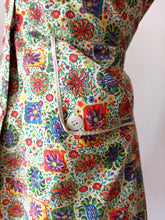 Load image into Gallery viewer, 1940s - QUERLUX, France - Gorgeous Colorful Cotton Dress - W33 (84cm)
