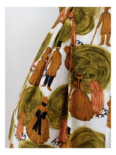 Cargar imagen en el visor de la galería, 1950s 1960s - Stunning Novelty Print Rayon Dress - W27.5 (70cm)
