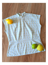 Load image into Gallery viewer, 1950s - Gorgeous Back Zip Diamonds Cotton Blouse - W35.5 (90cm)
