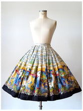 Load image into Gallery viewer, 1950s - Fabulous Novelty Town Print Cotton Skirt - W28.5 (72cm)
