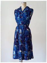 Load image into Gallery viewer, 1950s 1960s - St. MICHAEL, UK - Stunning Abstract Satin Dress - W31.5 (80cm)
