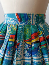 Load image into Gallery viewer, 1950s 1960s - BOUSSAC, France - Van Gogh Boats Novelty Skirt - W24 (60cm)
