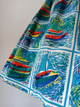 Load image into Gallery viewer, 1950s 1960s - BOUSSAC, France - Van Gogh Boats Novelty Skirt - W24 (60cm)
