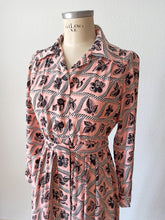 Carica l'immagine nel visualizzatore di Gallery, 1940s - Superb Pink &amp; Black Rayon Dress - W33 (84cm)
