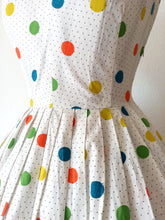 Load image into Gallery viewer, 1950s - BOUSSAC, Paris - Adorable Cotton Dress - W32 (80cm)
