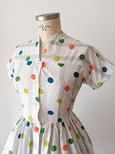 Cargar imagen en el visor de la galería, 1950s - BOUSSAC, Paris - Adorable Cotton Dress - W27 (68cm)

