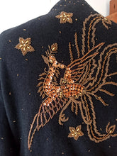 Cargar imagen en el visor de la galería, 1950s 1960s - Stunning Firebirds Beaded Wool Cardigan - Sz M/L
