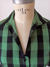 Load image into Gallery viewer, 1940s 1950s - VM, Paris - Stunning Green Plaid Blouse - W30 (76cm)
