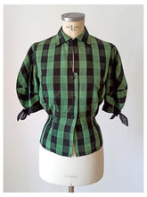 Load image into Gallery viewer, 1940s 1950s - VM, Paris - Stunning Green Plaid Blouse - W30 (76cm)
