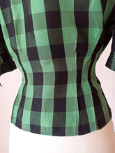 Load image into Gallery viewer, 1940s 1950s - VM, Paris - Stunning Green Plaid Blouse - W30 (76cm)
