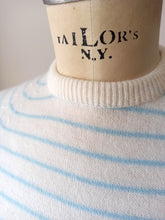 Charger l'image dans la galerie, 1950s 1960s - Charming Powder Blue Striped Orlon Jumper - Sz S/M
