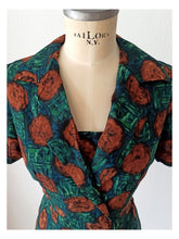 Load image into Gallery viewer, 1940s 1950s - Gorgeous Autumn Colors Rayon Dress - W28.5 (72cm)
