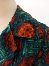 Load image into Gallery viewer, 1940s 1950s - Gorgeous Autumn Colors Rayon Dress - W28.5 (72cm)
