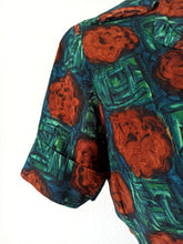 Load image into Gallery viewer, 1940s 1950s - Gorgeous Autumn Colors Rayon Dress - W28.5 (72cm)
