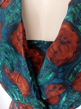 Load image into Gallery viewer, 1940s 1950s - Gorgeous Autumn Colors Rayon Dress - W28.5 (72cm)
