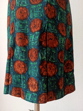 Load image into Gallery viewer, 1940s 1950s - Gorgeous Autumn Colors Rayon Dress - W28.5 (72cm)
