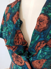 Load image into Gallery viewer, 1940s 1950s - Gorgeous Autumn Colors Rayon Dress - W28.5 (72cm)
