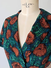 Load image into Gallery viewer, 1940s 1950s - Gorgeous Autumn Colors Rayon Dress - W28.5 (72cm)
