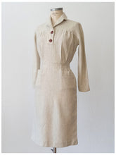 Charger l'image dans la galerie, 1940s - LE SIGNE DE PARIS - Stunning Wool Dress - W28.5 (72cm)
