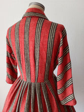 Load image into Gallery viewer, 1950s - Young Look Striped Wool Shirtwaist Dress - W27.5 (70cm)
