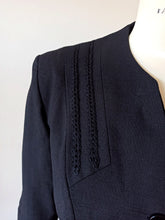 Load image into Gallery viewer, 1940s - Exquisite Black Linen Dress Jacket  - W32 (82cm)

