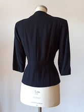 Load image into Gallery viewer, 1940s - Exquisite Black Linen Dress Jacket  - W32 (82cm)
