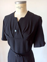 Load image into Gallery viewer, 1940s - Exquisite Black Linen Dress Jacket  - W32 (82cm)
