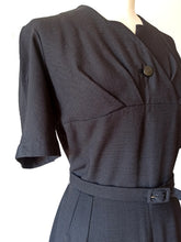 Load image into Gallery viewer, 1940s - Exquisite Black Linen Dress Jacket  - W32 (82cm)
