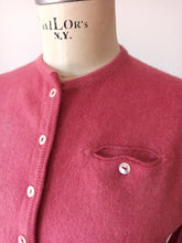 Load image into Gallery viewer, 1950s - DALTON, USA - Adorable Rose Pink Cashmere Cardigan - Sz S/M
