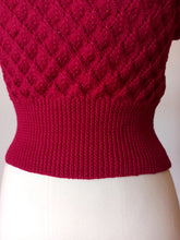 Load image into Gallery viewer, 1950s - Stunning Handmade Raspberry Red Wool Jumper - Sz M
