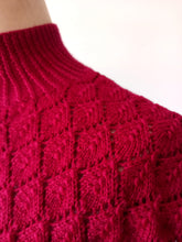 Load image into Gallery viewer, 1950s - Stunning Handmade Raspberry Red Wool Jumper - Sz M

