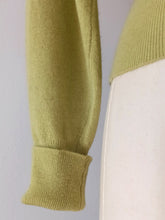 Load image into Gallery viewer, 1950s - BALLANTYNE, Scotland - Chartreuse Green Cashmere Cardigan
