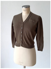 Load image into Gallery viewer, 1950s - DALTON, USA - Fabulous Muted Olive Green Cashmere Cardigan
