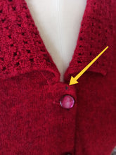 Load image into Gallery viewer, 1950s - PRINGLE, Scotland - Deep Raspberry Cashmere Cardigan - Sz 42
