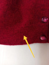 Load image into Gallery viewer, 1950s - PRINGLE, Scotland - Deep Raspberry Cashmere Cardigan - Sz 42

