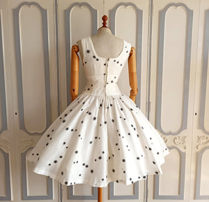 1950s - Jane Hodges, New York - Spectacular Atomic Print Dress - W26 (66cm)