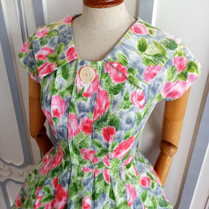 1950s 1960s - Exquisite & Adorable Rose Garden Dress - W26 (66cm)