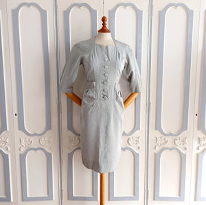 1940s 1950s - Elegant Parisien Dress - W28 (72cm)