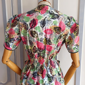 1940s - FAVORITA - Rare Stunning Front Zip Dress - W25 to 39 (64 to 100cm)