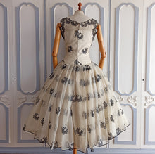 Load image into Gallery viewer, 1950s - Spectacular French Silk Sheer Dress - W27.5 (70cm)
