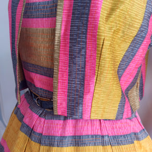 1960s - Super Cute Colorful Bolero Dress - W27.5 (70cm)