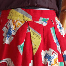 Load image into Gallery viewer, 1950s - Ultrarare Cigarettes Novelty Print Skirt - W26 (66cm)

