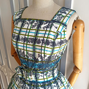 1950s 1960s - CAROLINE ROHMER, Paris - Collector's Roseprint Dress - W27 (68cm)