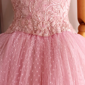 1950s - Stunning Sweetheart Neckline Pink Prom Dress - W24/26 (64/66cm)